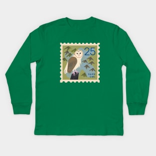 Barn Owl Postage Stamp Kids Long Sleeve T-Shirt